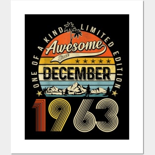 Awesome Since December 1963 Vintage 60th Birthday Posters and Art